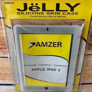 Amzer Rugged Silicone Clear Skin Jelly Slim Protective Heavy Duty FOR IPAD 2